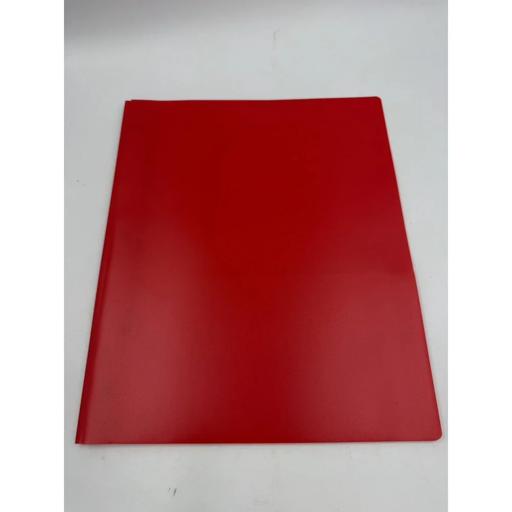 24 Pack #86613 Better Office Products Red Poly Portfolios With Pockets & Prongs